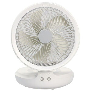 エスケイジャパン 卓上扇風機 J'aime 充電式扇風機(15cm羽根・5枚羽根/DCモーター)(ホワイト)【沖縄・離島・僻地配達不可】 SJM-E808 充電式 コンパクト 風量調節 バッテリー 自動首振り 壁掛け インテリア ランプ