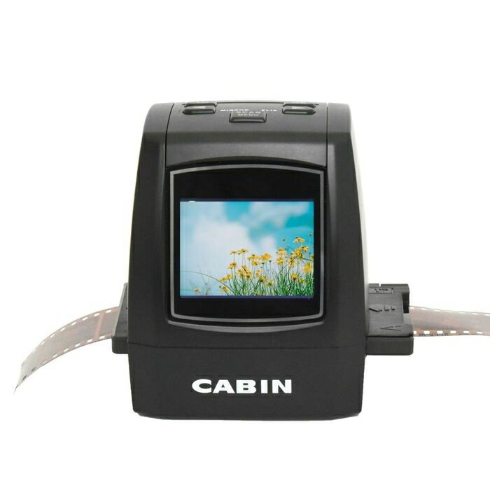 ●CABIN Compact Flim Scan CFS-N14は、手のひらサイズのコンパクトなフィルムスキャナーです。●フィルムカメラで撮影した写真のネガやスライドをワンタッチで手軽にスキャンしてデジタルデータに変換することができます。●2.4インチのカラーTFT液晶を搭載、画面でスキャンした写真を確認しながら作業できます●ネガフィルム/スライドフィルムの向きを間違えてセットしても、 /MIRRORもしくは /FLIPボタンを押すことで、画像の左右・上下を反転して保存することができます。●128MBの内蔵メモリーのほか、市販のSDHCカード(〜32GB)に画像を保存できます。●同梱のフィルムホルダーを使用することで一般的な35mm(135)ネガフィルムのほか、110、126KPK、Super 8サイズのフィルムに対応します。●イメージセンサー:約1400万画素 1/2.33インチ CMOS●ディスプレイ:カラーTFT液晶 2.4インチ●対応フイルムサイズ:【スリーブ・スライド】135フィルム(36×24mm)【スリーブ】110フィルム(17×13mm)、126KPKフィルム(27×27mm)、スーパー8フィルム(4.015×5.79mm)●対応フイルムタイプ:ネガ、ポジ、黒白●露出コントロール:自動/マニュアル(-2.0EV〜+2.0EV)●ホワイトバランづ:自動●電源:ACアダプター/USBポート●ファイルフォーマット:JPEG(画像)●対応OS:Windows XP/Vista/7/8/8.1/10/11Mac OSX 10.7.3〜macOS 12●インターフェース:USB2.0/コンポジット出力●TV出力:NTSC/PAL●:対応言語:日本語/英語/簡体中国語/繁体中国語/フランス語/ドイツ語/イタリア語/スペイン語●付属品:USBケーブル、ACアダプター、135フィルムスリーブ ホルダー、135フィルムスライドマウントホルダー、110フィルムホルダー、Super8フィルムホルダー、テレビケーブル、ブラシ、取扱説明書●外形寸法:幅86.5mm×高さ102.5mm×奥行87mm●重量:250g●沖縄・離島への配送料金は別途見積もり（配送不可の場合も有）となりますのでご了承ください。●JANコード：4906238824257PC周辺機器＞スキャナー＞フイルムスキャナー＞キャビンCFS-N14こちらの商品の送料区分は「100」です。