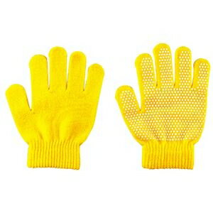 (まとめ）カラーのびのび手袋 すべり止め付 黄 【×10セット】 ds-2517218