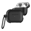 araree ソフトケース POPS for AirPods Pro(第2/1世代) ブラック AR25039APP2【納期目安:1週間】 高級感 テクスチャー カラビナ シリコン ステッチ風 衝撃対策 セパレート 特殊コーティング スピーカーホール(2)