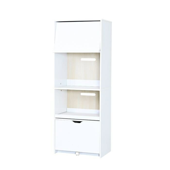 Rakuten - レンジ台 幅60 レンジボード 家電ラック キッチンボード 食器棚 キャビネット キッチン収納 家電収納 炊飯器ラック レンジラック 白 黒 フラップ扉 スライド棚付 (WHNA) JKプラン FKC-0008-WHNA WHNA