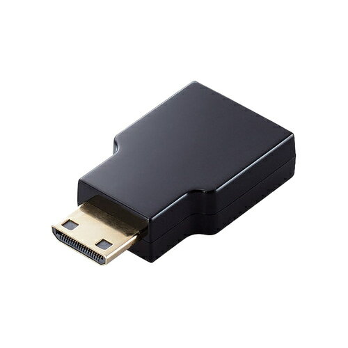 エレコム 【メール便での発送商品】HDMI変換アダプタ 【Mini HDMI(タイプC)オス - HDMI(タイプA)メス】 4K 60P スリムコネクタ ブラック AD-HDACS3BK