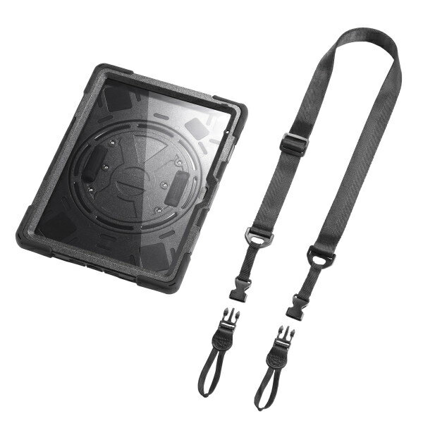 樂天商城 - iPad10.9インチ用前面保護フィルター付耐衝撃ケース サンワサプライ PDA-IPAD1920BK iPad 保護フィルター 耐衝撃ケース 360度回転 透明フィルター スタンド ショルダーベルト タッチペン ショルダーベルト長 耐衝撃素材 ホルダー 衝撃保護 軽量 ポータブル 画面保護 耐久性