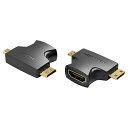 2 in 1 Mini HDMI and Micro HDMI Male to HDMI Female A_v^[ AG-2281y[ڈF1Tԁz