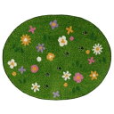 猫ラグ ガーデン GR グリーン 【約70×90cm】【代引不可】 ds-2528731 滑り止め 洗える サイズ70×90cm ポリエステル100%