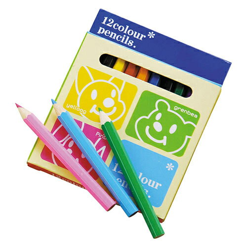 パステル12色カラーペンシル ノーブランド 22350504【納期目安：1週間】 パステル カラーペンシル 色鉛..