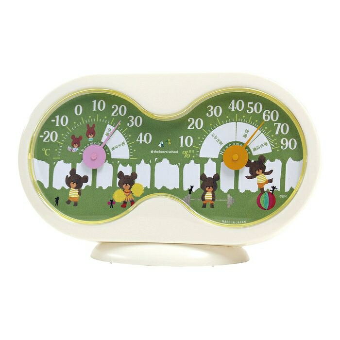 EMPEX エンペックス くまのがっこう温・湿度計(楕円二連型) (TM-2789) 4961386278901 温湿度計 熱中症対策 インテリア 省エネ 計測...