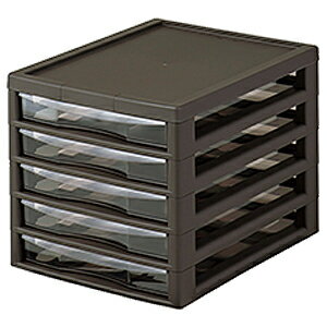 タマハシ B4アプロス 浅型5段 ダークブラウン 4528302151122 浅型 5段 収納 オーガナイザー デスク 日本製 ポリプロピレン ポリエチレン