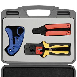 バッファロー RJ45ケーブル工具セットBLTSET 1個 ds-2534393 LANコネクター ケーブル工具 キャリングケース LANケーブル ラチェット 外皮むき ケーブルカッター 作業効率 専用工具 工具セット