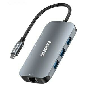 アドテック マルチポートハブ 9in1AHUB-VCA3CP-4K60 1個 ds-2534627 USB HUB 有線LAN 4K動画 ハイスペック USB-C PD出力 SDカードリーダー Ethernet Windows 11 macOS