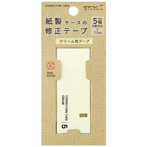 （まとめ） ミドリ 紙製修正テープ5mm幅×7.2m クリーム 35500006 1セット（5個） 【×5セット】 ds-2539811