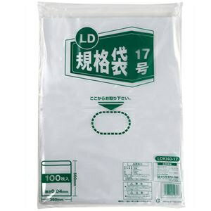 ●【メーカー名】伊藤忠リーテイルリンク●【型番】LDKI40-17●【ご注意事項】●この商品は下記内容×10セットでお届けします。●しっかりとした厚みで、水分量の多い食材などを入れてもOK。●食品衛生法規格基準適合品で安心の品質。●0.04mm厚の透明度の高いLDPE(低密度ポリエチレン)製のポリ袋。●17号サイズ、100枚パックです。●サイズ：17号●色：透明●寸法：タテ500×ヨコ360mm●厚さ：0.04mm●材質：低密度ポリエチレン●その他仕様：●食品衛生法:適合●耐冷温度:-30℃●吊し紐なし●製造国:タイ●本商品はお取り寄せ商品のため、稀にご注文入れ違い等により欠品・遅延となる場合がございます。●誠に恐れ入りますが、何卒ご了承ください。●また、以下の場合には追加送料がかかる場合がございます。●・沖縄、離島および一部地域への配送時●・同梱区分が異なる商品の複数購入時●【出荷目安】：5 - 11営業日　※土日・祝除く●【同梱区分】：TS 1●システムの仕様で配達日時を指定出来る場合がありますが、配達日時の指定は出来ませんのでご了承ください。●こちらの商品はメーカー・取引先からの直送品となります。【代金引換払い】【お届け時間指定】【店頭引き渡し】はご利用になれませんので、あらかじめご了承ください。●お客様都合によるご注文後のキャンセルは『不可』となっております。またお届けしました商品のお客様都合による「返品 交換」も行っておりません。家事用品＞家庭用品＞住まいのお手入れ＞その他ds-2540788こちらの商品の送料区分は「100」です。