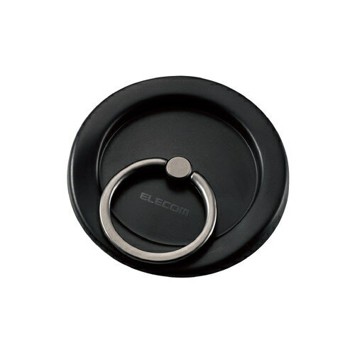 エレコム 【メール便での発送商品】スマホリング マグネット 【 MagSafe対応iPhone 】 スマホスタンド機能 薄型 フラット ブラック P-STRMKMFBK