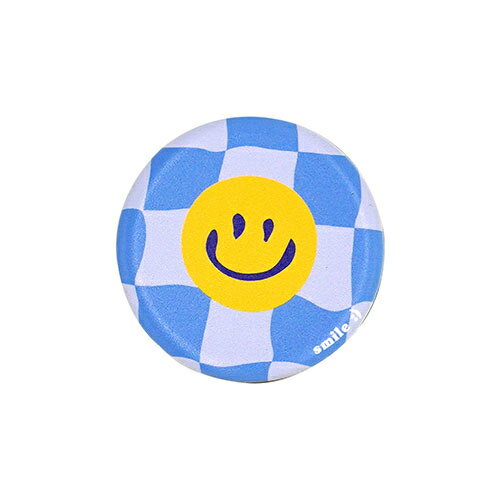 グリップトック スマホグリップ 円型 スマイル チェッカー 2206GRTRS0135 ハンディグリップ スタンド スマート機器 高さ調整 両面テープ 着せ替え 安全分離 特殊コーティング カスタマイズ 付属品 ポリカーボネート 韓国製(2.0)