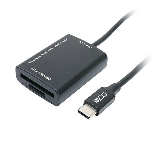 SD microSDカードリーダ Type-C 70cm ミヨシ USR-CSD2/BK【納期目安：1週間】 SDカード microSDカード USB 転送速度 Windows PC Mac iPad スマートフォン タブレット 著作権保護機能