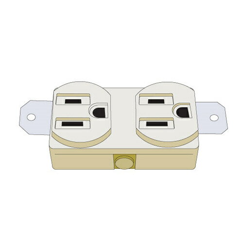【メール便での発送商品】ドラム用ダブルコンセント 日動工業 2PE-W ドラム用 ダブルコンセント 電工 交換用 コンセント 日動 2個 発送日