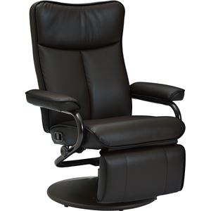 パーソナルチェア リクライニングチェア 幅80.5cm 360度回転 無段階リクライニング 肘付き スチールフレーム オットマン一体型 ブラック BK 組立品 ds-2548761 リクライニング アディール リビング 心地よい姿勢