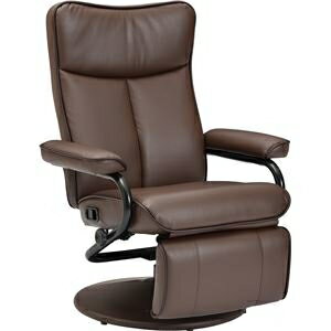 パーソナルチェア リクライニングチェア 幅80.5cm 360度回転 無段階リクライニング 肘付き スチールフレーム オットマン一体型 ブラウン BR 組立品 ds-2548762 リクライニング 心地よい姿勢 リビング アディール