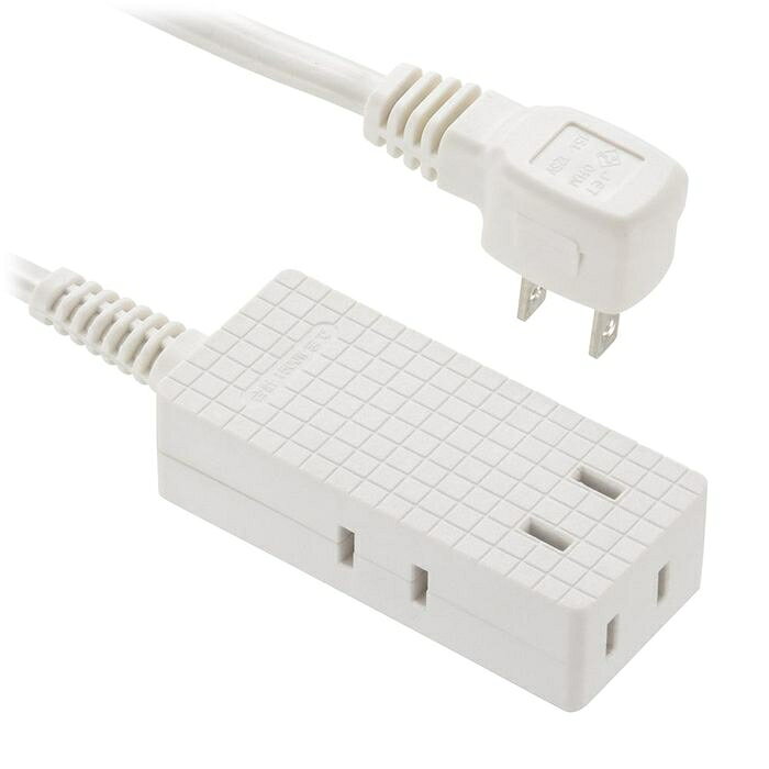 電源タップ4個口 5m ホワイト オーム電機 HS-T45-PBT22 電源タップ 4個口 コンセント 耐熱 二重被ふく Lプラグ 1500W 仕様