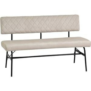 ダイニングベンチ 幅120cm 肘なし ファブリック スチールフレーム リビング ダイニング ベージュ 組立品 ds-2549489 組立式