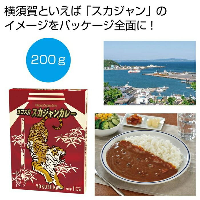 【48個セット】ヨコスカ スカジャンカレー200g(1食) 2564810 スカジャン カレー 横須賀 ドブ板通り プレゼント イベント 軍港 お土産 カレールウ サンプル 品切れ 刺繍 派手 パッケージ 賞味期間 横須賀市 名入れ 出庫