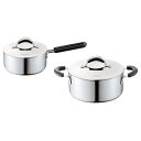 ヌォーヴォS 2点セット(ベローナ) 4978352860046 アルミ ステンレス 電磁調理器 5層構造 熱伝導性 保温力 衛生的 レシピ 片手鍋 両手鍋
