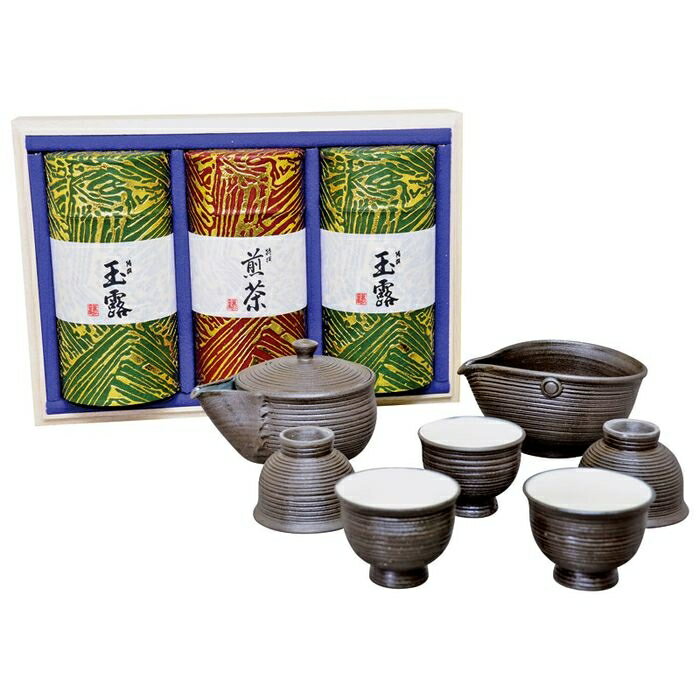 清水焼茶器と宇治茶セ