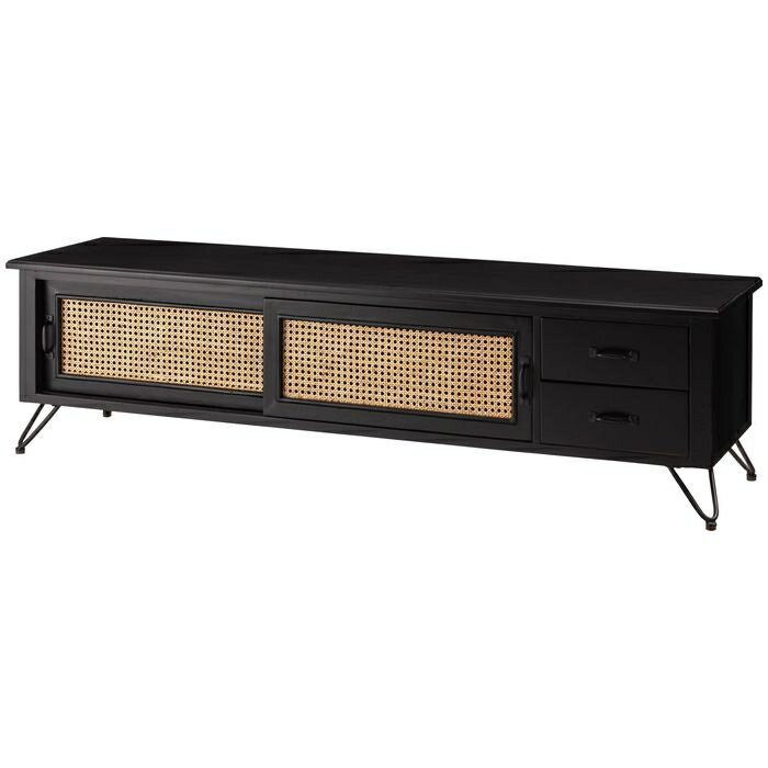 東谷（あづまや） TVボード PM-336BK 天然ラタン ブラック インテリア リビング 家具 デザイン 収納 モ..