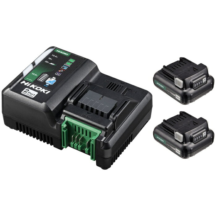 HiKOKI スターターキット2 充電器 リチウムイオン電池10.8V〜36V対応 10.8V蓄電池×2個・システムケース..