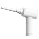 電動エアダスター 充電式 LEDライト付 DAD-101WH ds-2558379 LEDライト 折りたたみ式 コンパクト ブラシ付き ノズル4種 USB充電 3段階風速調整 充電時間3時間