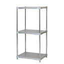 ステンレス シェルフ 46×60cm 3段 H120cm 日本製 耐錆 耐薬性 耐久性 冷蔵 冷凍 高温多湿対応 収納棚 オープンラック 組立式 ds-2569...
