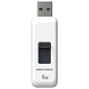 【まとめ】 ARCHISS スライド式USBメモリ 8GB AS-008GU2-PSW 【×3セット】 ds-2569554