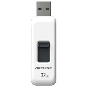 【まとめ】 ARCHISS スライド式USBメモリ 32GB AS-032GU2-PSW 【×2セット】 ds-2569556