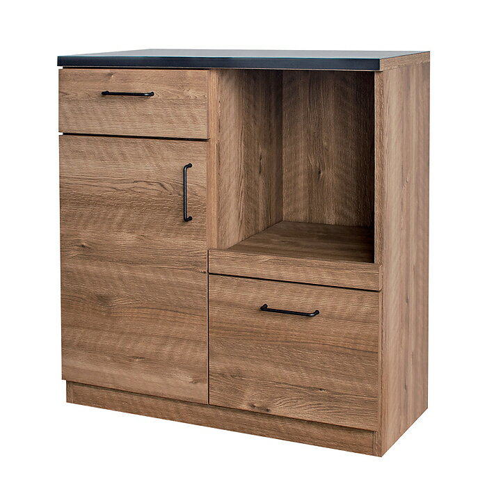 日本製 特殊鋼板を使ったキッチンカウンター(ドアタイプ) 80cm幅 (ナチュラル) ホームテイスト SH-22-K..