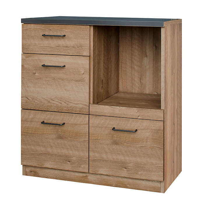 日本製 特殊鋼板を使ったキッチンカウンター(引き出しタイプ) 80cm幅 (ナチュラル) ホームテイスト SH-22-KS80 特殊鋼板 キッチンカウンター 引き出し ナチュラル 高品質 耐久性 使いやすい 設置簡単 スタイリッシュ 収納力 便利 飽きのこないデザイン 長持ち 軽量