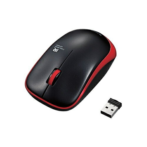 ワイヤレスマウス USB 3ボタン IR LED 省電力 シンメトリーデザイン PS5 レッド エレコム M-IR07DRRD
