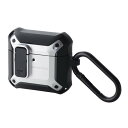 エレコム AirPods 4 ケース 耐衝撃 【ワイヤレス/MagSafe充電対応】衝撃吸収 フタ開閉ロック機能 ZEROSHOCK Lock シルバー AVA-AP06ZEROLSV(2)