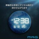 ノア精密 MAG(マグ) 置き時計 LED デジタル AC電源 地球 星 かわいい おしゃれ インテリア 夜見える 光る 温度計 日付表示 ブルー アース T-791 BU T-791BU(3)