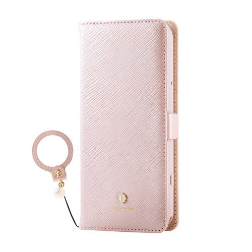 エレコム らくらくスマートフォン F-53E ケース レザー 手帳型 マグネット 衝撃吸収 スタンド機能付 ミラー付 &me ピンク PM-F244PLFJM2PN