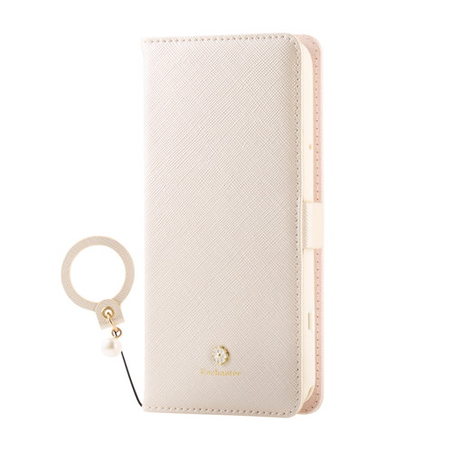 エレコム らくらくスマートフォン F-53E ケース レザー 手帳型 マグネット 衝撃吸収 スタンド機能付 ミラー付 &me ホワイト PM-F244PLFJM2WH