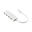 エレコム 【メール便での発送商品】Type-C ハブ USB2.0 USB-A ×4 バスパワー コンパクト 薄型 ケーブル長15cm ホワイト U2HC-H040WH(2)