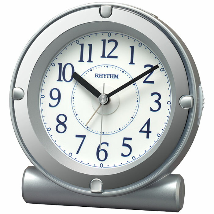 目覚まし時計 連続秒針 全面発光 リフレR679 (シルバーメタリック) リズム 8RE679SR19 シルバーメタリ..