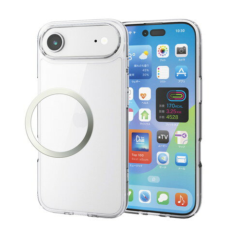 Rakuten - 【メール便での発送商品】iPhone Air ケース ハイブリッド 衝撃吸収 磁気吸着対応メタルステッカー付 クリア エレコム PM-A25BHVCKCR