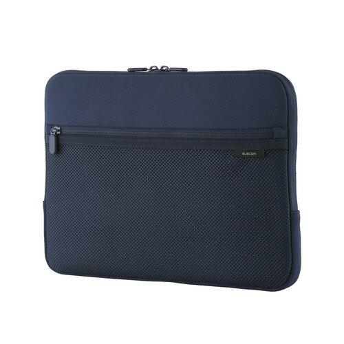 Laptop PC Covers - パソコンケース 14インチ メッシュポケット 撥水 薄型 耐衝撃 ダブルファスナー スリーブ ネイビー エレコム BM-IBPTNP14NV