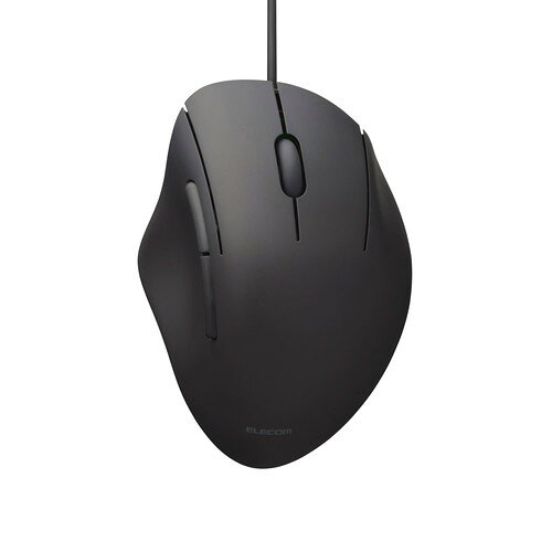 有線 USB マウス 静音 5ボタン エルゴノミクス 抗菌 Sサイズ SHELLPHA ブラック エレコム M-SH21UBSKBK