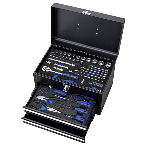 Rakuten - E-Value 整備工具セット ミニチェスト E−Value EST-2670BK ミニツールセット 家具組み立て メンテナンス 収納ポーチ 便利 23pcs ラチェットドライバー ビット ソケット