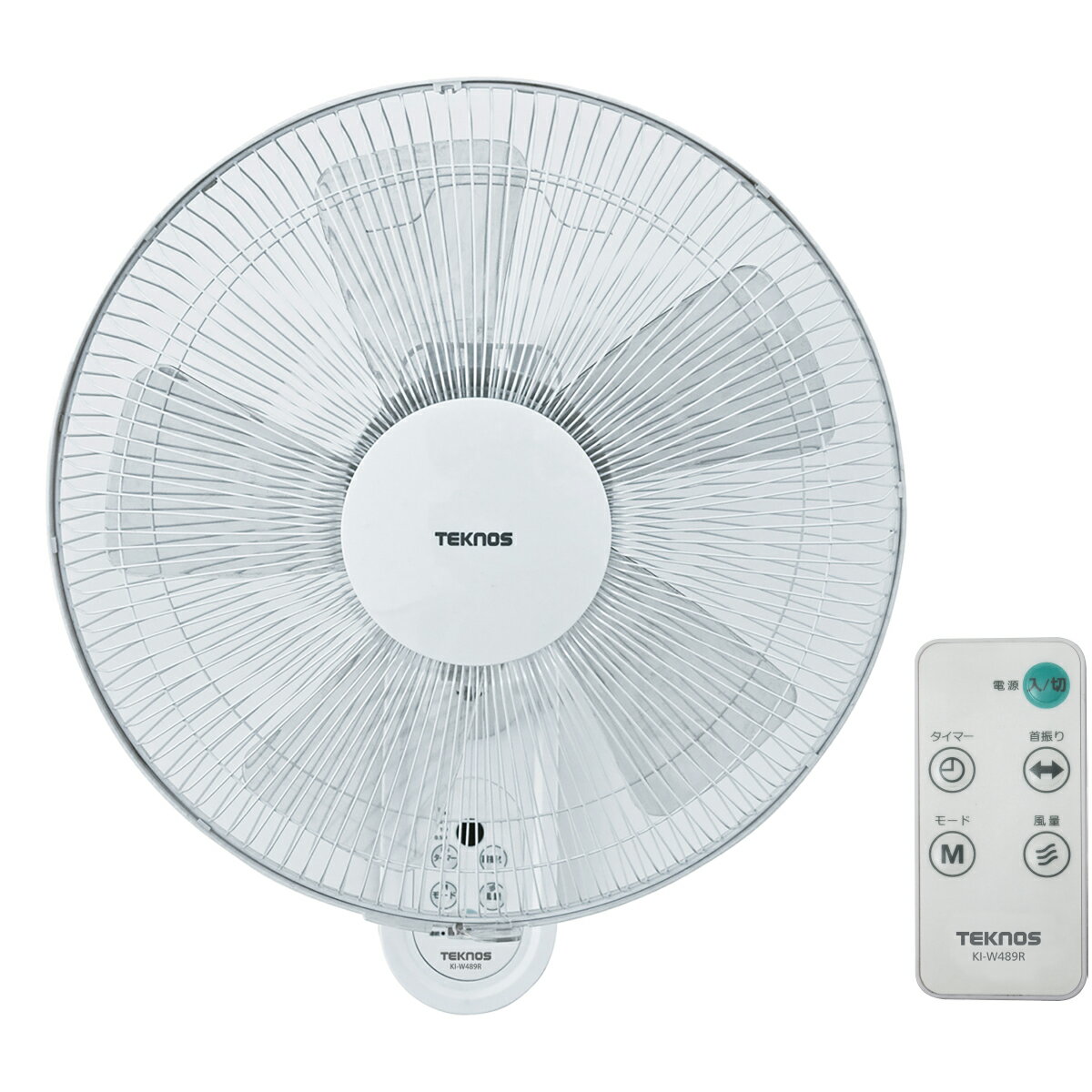 樂天商城 - 壁掛け扇風機 40cm 5枚羽根 メカ式 TEKNOS KI-W489R ホワイト 首振り タイマー付き 省スペース 扇風機 壁掛け キッチン 脱衣所 寝室 節電 テクノス 壁掛けファン