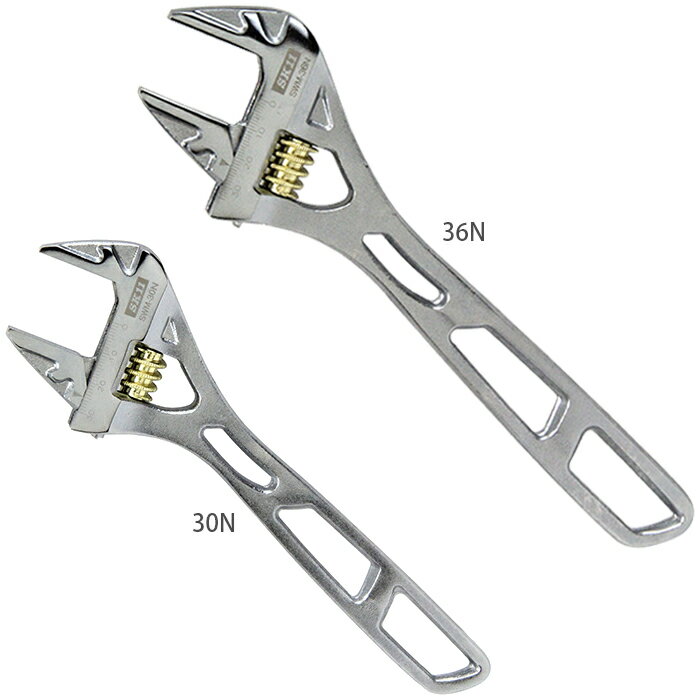 DIVICE ワイドモンキレンチ SK11 DVC-3036N モンキレンチ 作業効率 軽量 安定感 クロームバナジウム鋼 ハンドル 幅厚 口幅 作業安全 二面口幅 下あご パイプ ハンマー 安心作業 高品質 手に優しい 作業効率UP 高耐久性 口幅調整