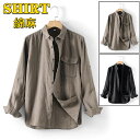 長袖シャツ リネンシャツ メンズ カジュアルシャツ 綿麻 トップス ストライプ柄 ゆったり風 春 夏 秋服(4)