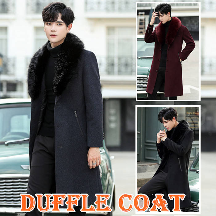 ダッフルコート ウール混 ロングコート メンズ スリム テーラードコート ビジネスコート ファー襟脱着 チェスターコート ファッション 大きいサイズ 秋冬アウター